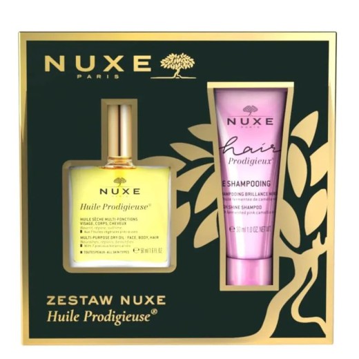 Nuxe Huile Prodigieuse Zestaw Huile Prodigieuse Olejek 50ml + Hair Prodigieux Szampon wygładzający