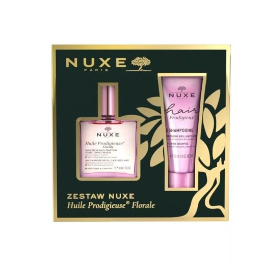 Nuxe Huile Prodigieuse Florale Zestaw, suchy olejek 50 ml + szampon, 30 ml