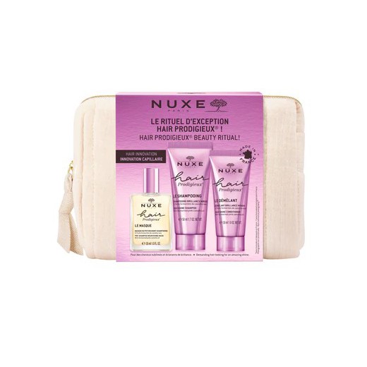NUXE Hair Prodigieux Kosmetyczka Podróżna maska, 30 ml + szampon, 50 ml + odżywka, 30 ml