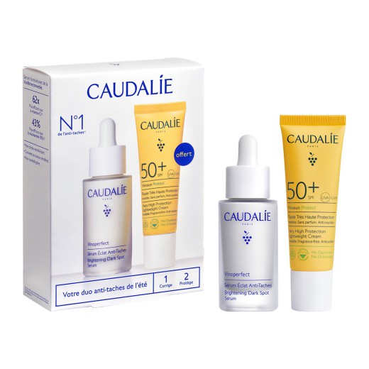 Caudalie Zestaw Vinoperfect Serum przeciw przebarwieniom, 30ml + Vinosun Protect krem SPF 50+, 20ml