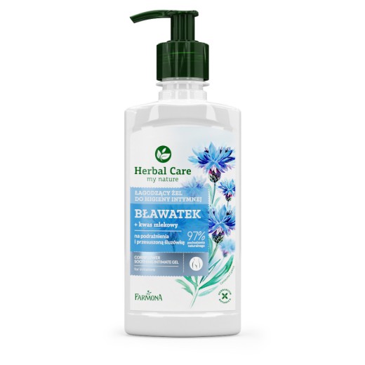 Herbal Care, Łagodzący żel do higieny intymnej Bławatek, 330 ml