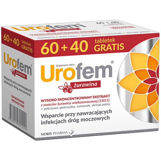 Urofem Żurawina tabl.powl. 60 tabl.