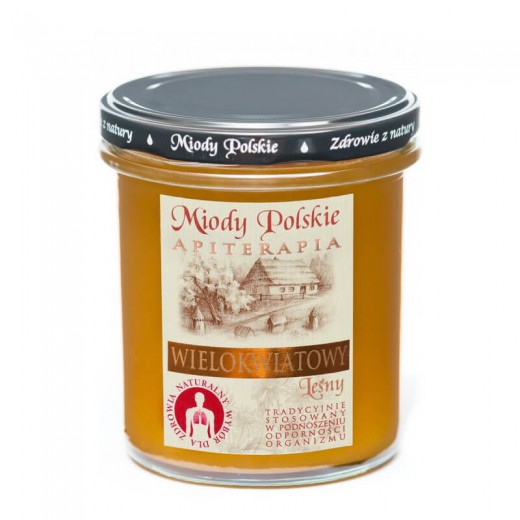 Miód Wielokwiatowy leśny, naturalny, Miody Polskie, 400 g