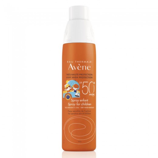Avene Sun, wodoodporny spray ochronny do twarzy i ciała dla dzieci, skóra wrażliwa, SPF50+, 200 ml