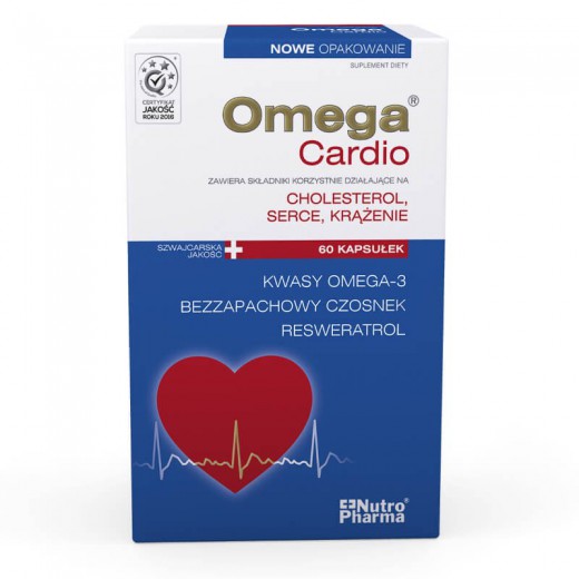 Omega Cardio + czosnek, 60 kapsułek