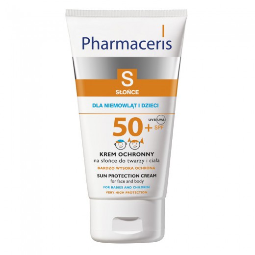 PHARMACERIS S, Krem ochronny SPF50 do twarzy i ciała dla dzieci powyżej 6 miesiąca, 125 ml