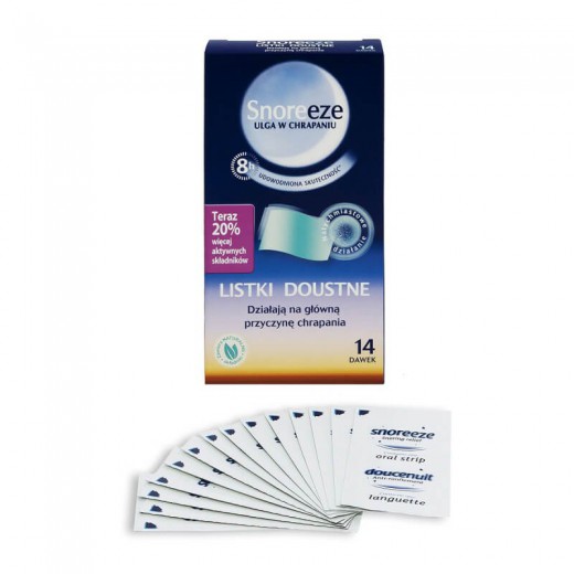 Snoreeze, listki doustne, 14 sztuk - ulga w chrapaniu