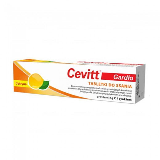 Cevitt Gardło, cytryna, 20 tabletek do ssania