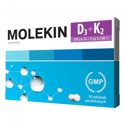 Molekin D3 + K2 (MK-7), 60 tabletek
