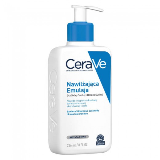 CeraVe, emulsja nawilżająca z ceramidami, skóra sucha i bardzo sucha, 236 ml