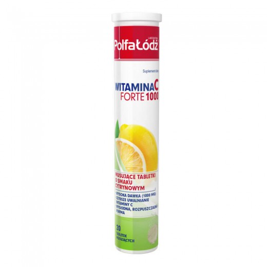Witamina C Forte 1000mg, Polfa Łódź, 20 tabletek musujacych
