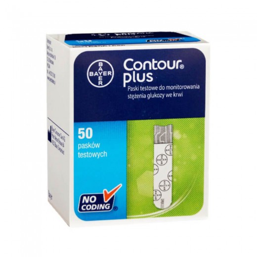Contour Plus, paski testowe do glukometru, 50 sztuk