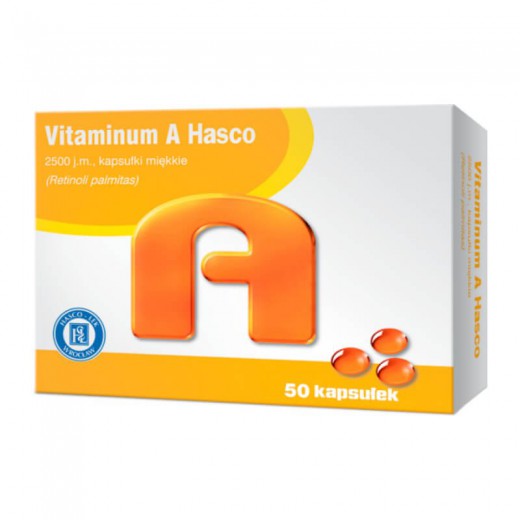 Vitaminum A Hasco 2500j.m., witamina a,  50 kapsułek