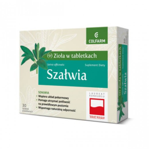 Zioła w tabletkach, Szałwia, 30 tabletek