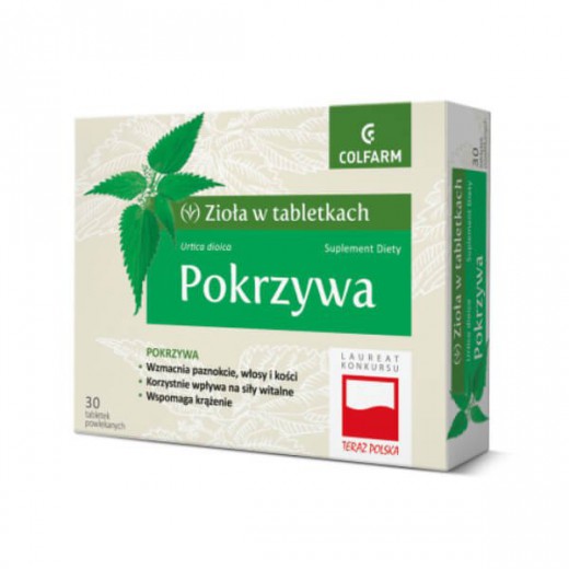 Zioła w tabletkach, Pokrzywa, 30 tabletek