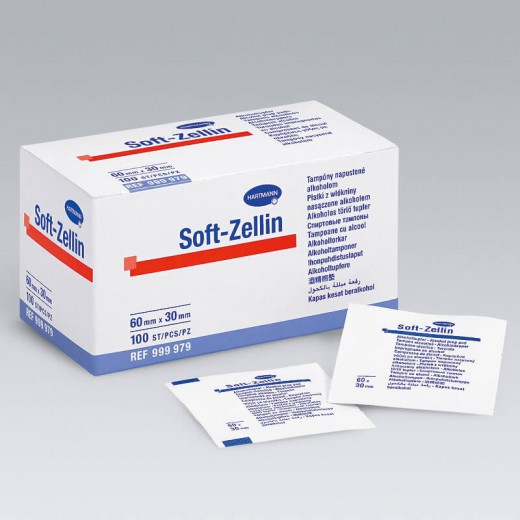 SOFT- ZELLIN Kompresy do dezynfekcji - 100 sztuk, 1 opakowanie