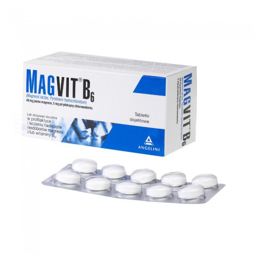 Magvit B6 48 mg + 5 mg, 50 tabletek dojelitowych