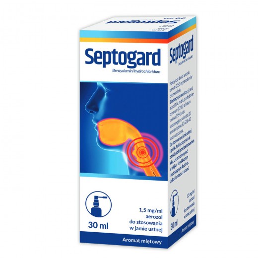 Septogard 1,5mg/ml, aerozol do stosowania w jamie ustnej, 30ml