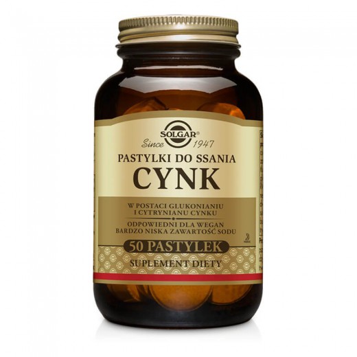 Solgar Cynk w pastylkach do ssania, 50 szt