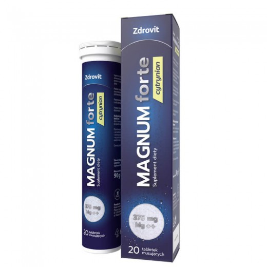 Zdrovit Magnum Forte Cytrynian, 20 tabletek musujących