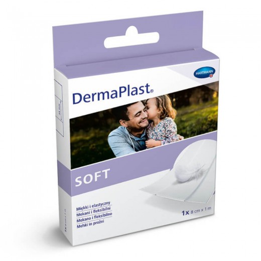 Plastry DERMAPLAST, do cięcia, Soft, 8cmx1m, 1 sztuka