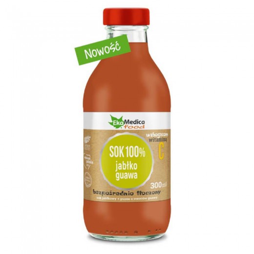 Jabłko Guawa, sok 100%, EkaMedica, 300 ml