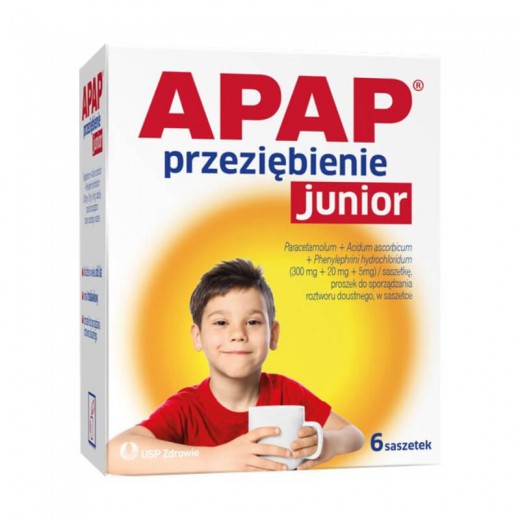 Apap Przeziębienie Junior, proszek, 6 saszetek