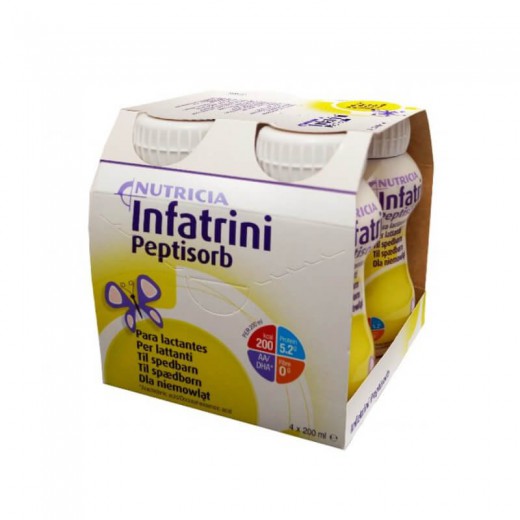 Infatrini Peptisorb, dla niemowląt, od urodzenia i dzieci, 4 x 200 ml