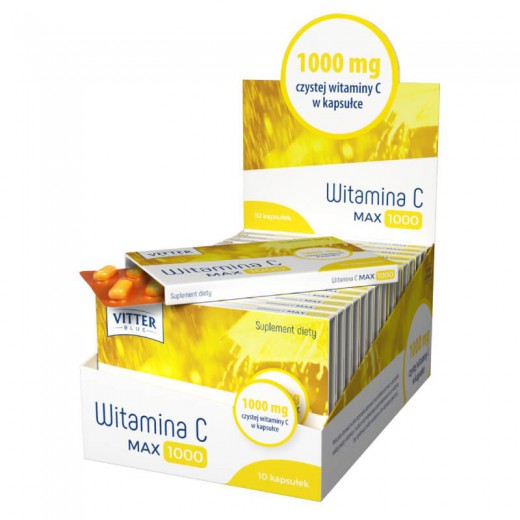 Witamina C MAX 1000, Vitter Blue, 1 listek, 10 kapsułek
