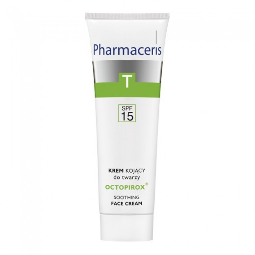 PHARMACERIS DS, Octopirox, krem kojący do twarzy, SPF15, 30ml
