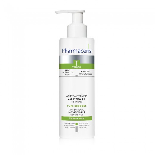 PHARMACERIS T, Puri Sebogel, żel myjący do twarzy, antybakteryjny, 190ml