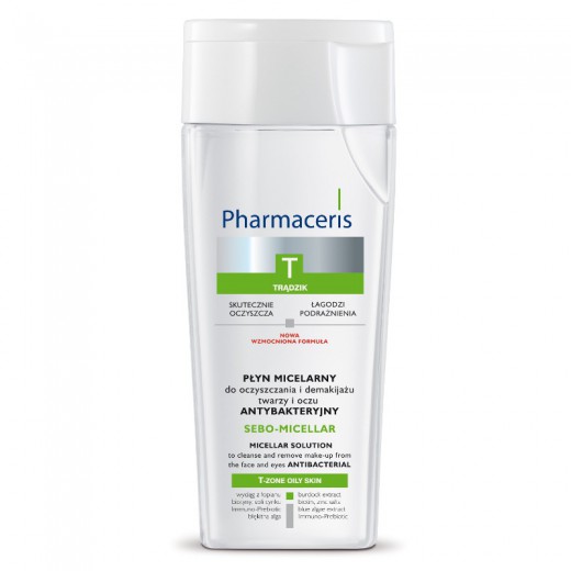 PHARMACERIS T, Sebo-Micellar, płyn micelarny do oczyszczania i demakijażu twarzy i oczu, antybakteryjny, 200ml