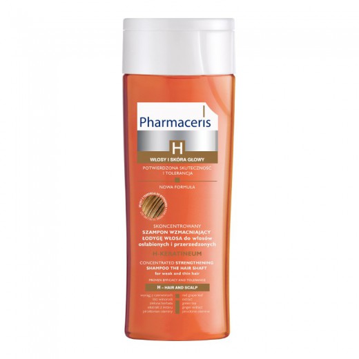 PHARMACERIS H, KERATINEUM, Szampon wzmacniający łodygę włosa, do włosów osłabionych i przerzedzonych, 250 ml