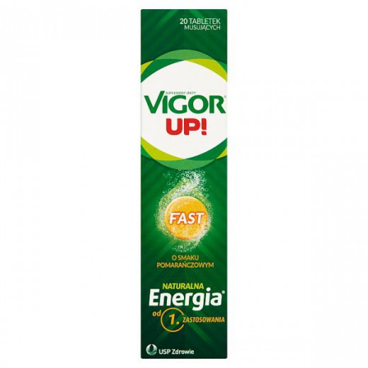 Vigor Up! Fast, smak pomarańczowy, 20 tabletek musujących