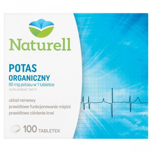 NATURELL, Potas organiczny, 100 tabletek
