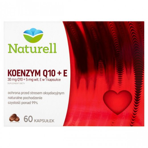 Naturell, Koenzym Q-10 30 mg + Witamina E, 60 kapsułek
