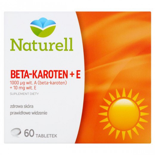 NATURELL, Beta-karoten + E, 60 tabletek
