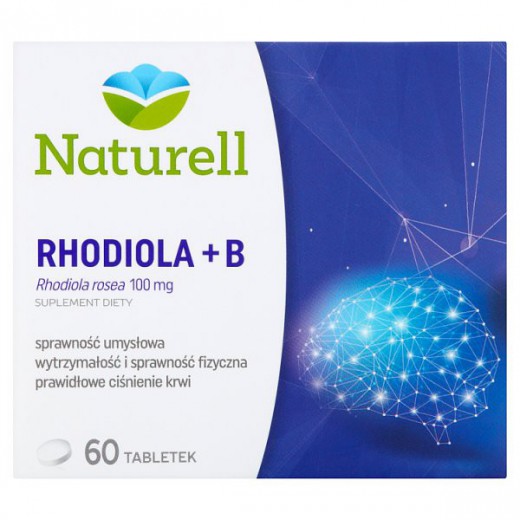 NATURELL, Rhodiola + witamina B, 60 tabletek