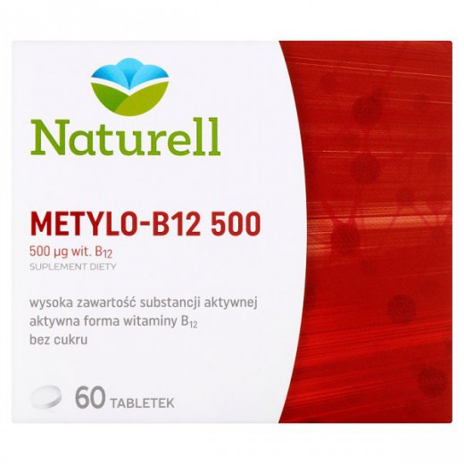 NATURELL, Metylo-B12 500mcg, 60 tabletek