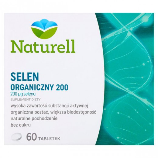 NATURELL, Selen organiczny 200, 60 tabletek
