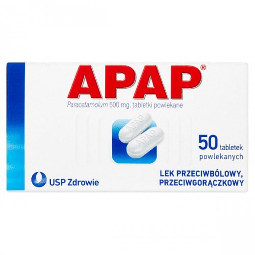Apap 500 mg, tabletki powlekane, 50 szt