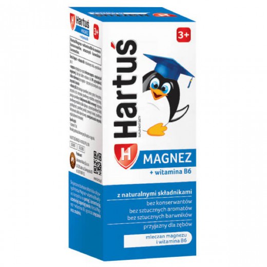 Hartuś Magnez + Witamina B6, syrop dla dzieci powyżej 3 lat, 120 ml