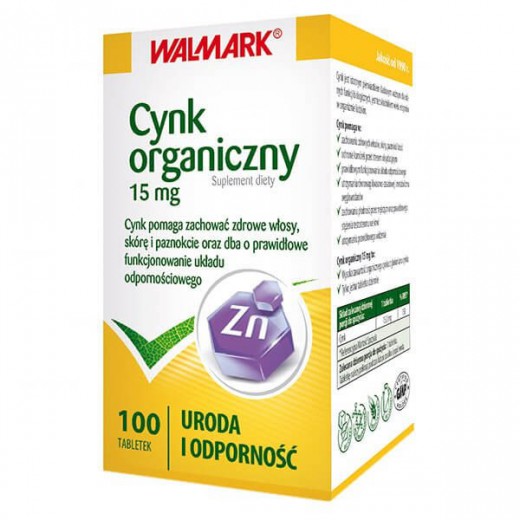 Cynk organiczny 15 mg, 100 tabletek