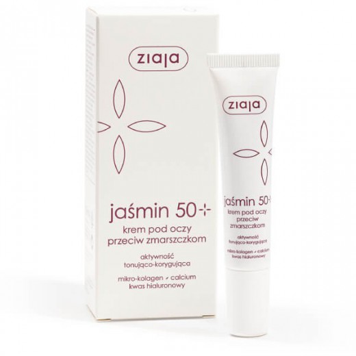 Ziaja Jaśmin, krem przeciw zmarszczkom 50 +, pod oczy i na powieki, 15 ml