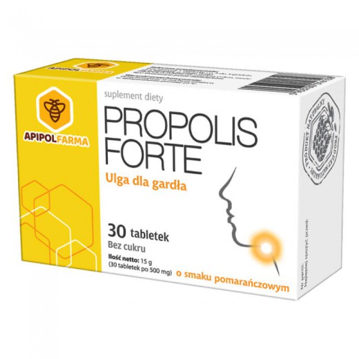 Propolis Forte, smak pomarańczowy, 30 tabletek